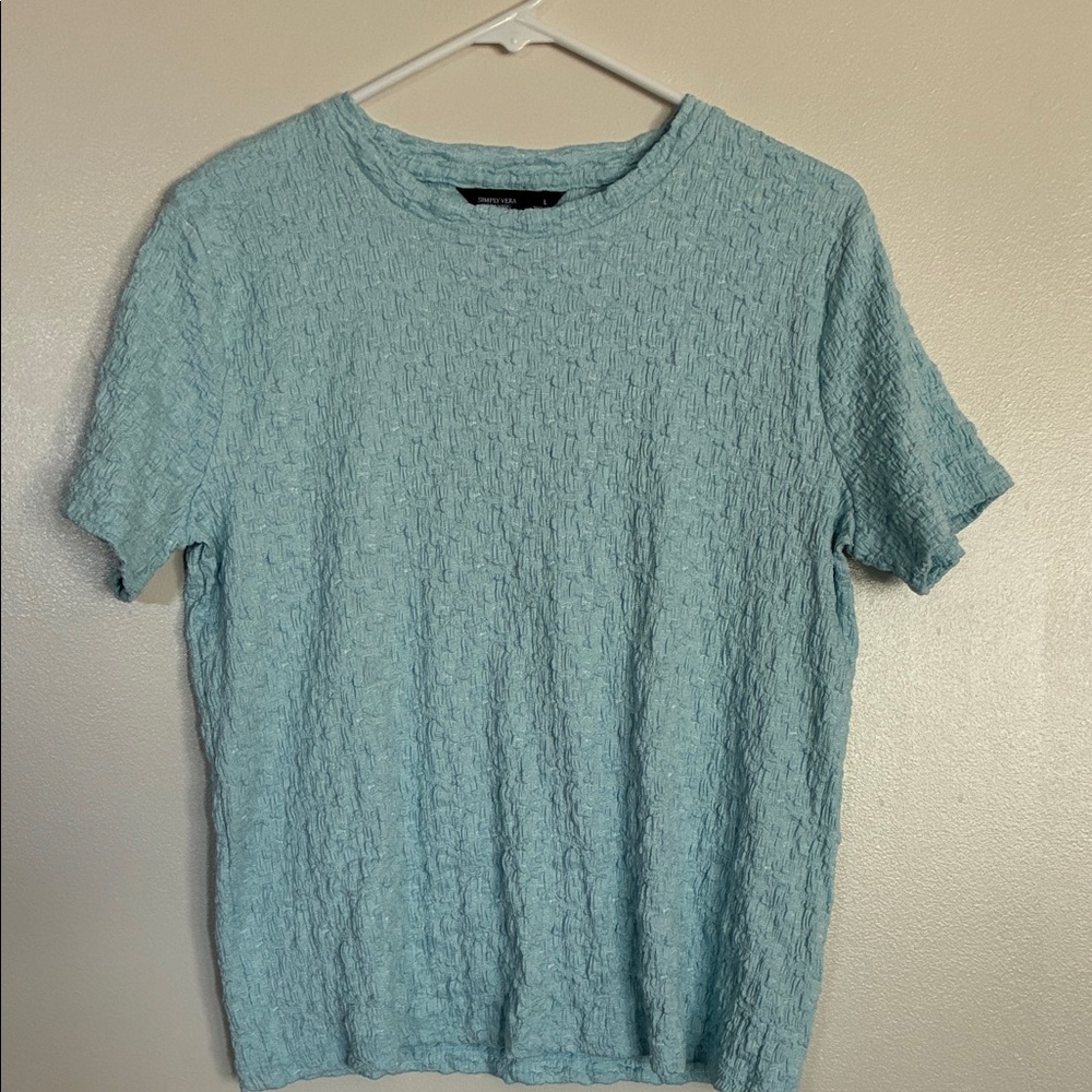 Simply Vera Vera Wang Textured Light Blue Top